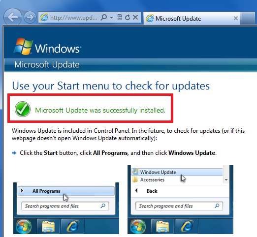 Forefront Security on Windows Server Updates Enabled