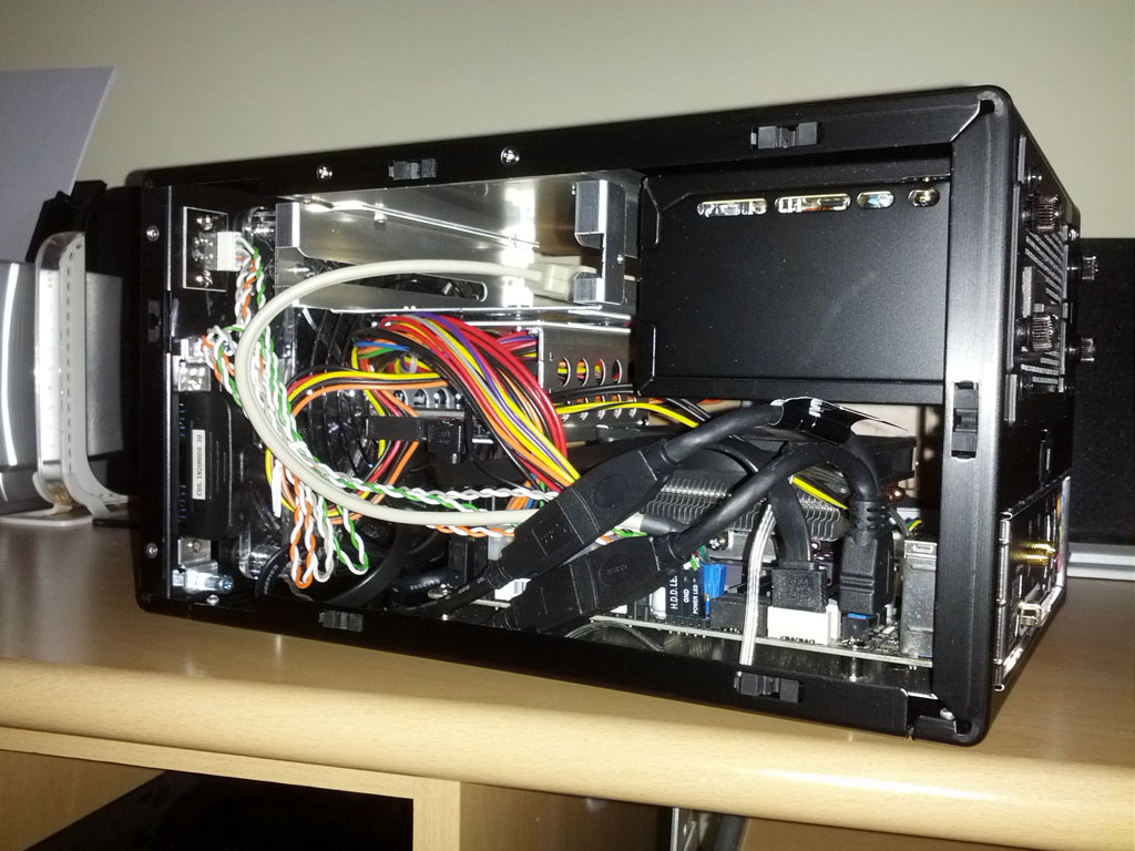 Side view of the  Lian Li PC-Q16 Case - VM Ware ESXI Low Power Server Build