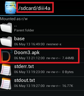 Doom 3 Android APK Install