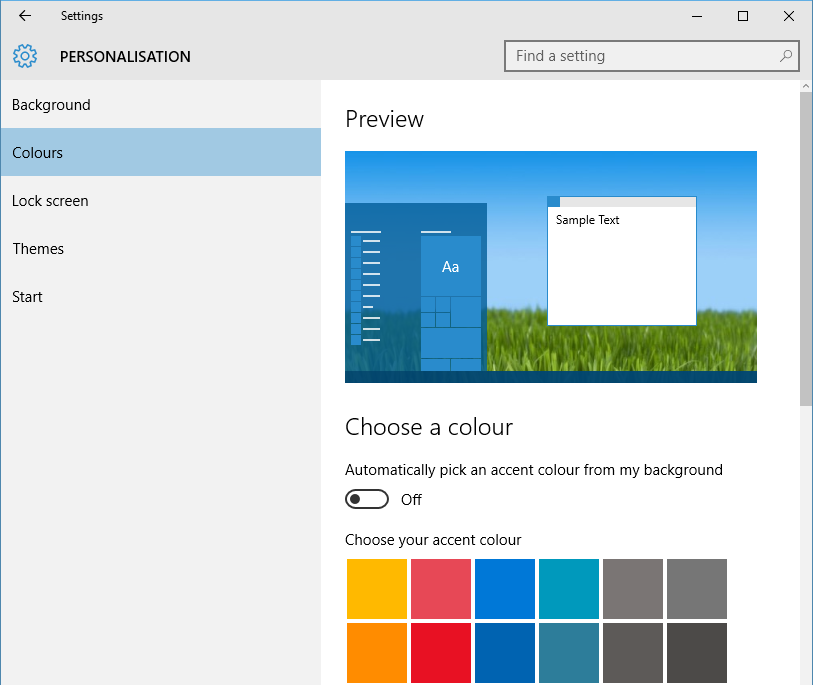 Windows 10 Title Bar Colour Change