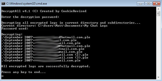 MSN Plus Chat Log Decryption 3